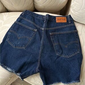 Parke Women's long line Blue Denim Shorts